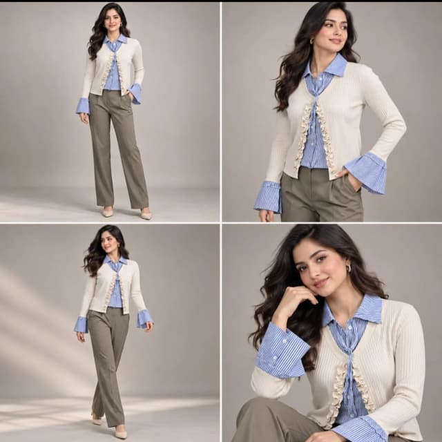 Girls Cotton Blend Check Regular Long Shirt