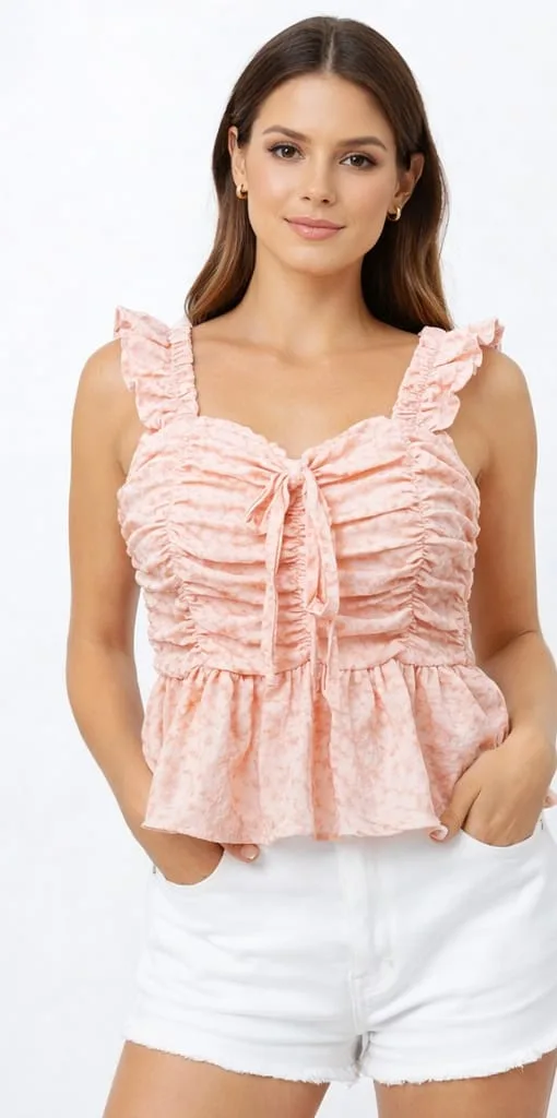 Women Polyester Blend Self Design Regular Top