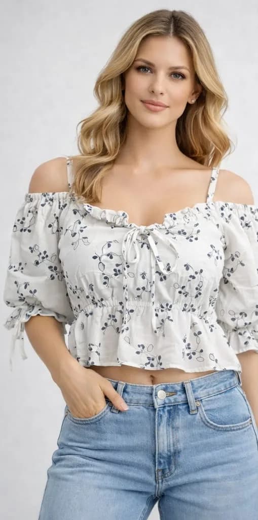 Women Cotton Blend Solid Slim Crop Top