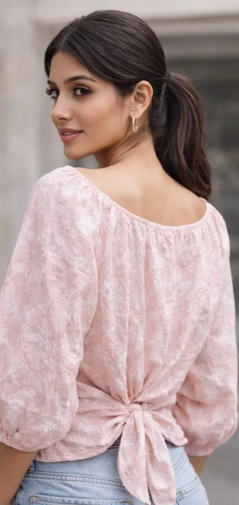 Women Polyester Self Design Regular Top