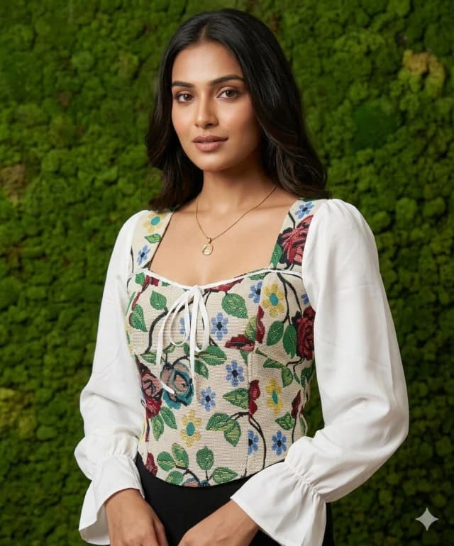 Women Polyester Blend Floral Print Regular Top
