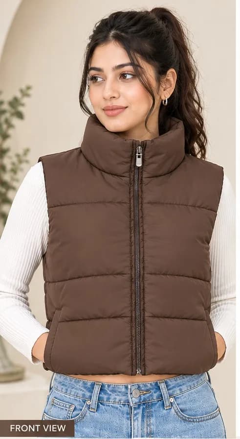 Girls Polyester Blend Solid Waist Jacket